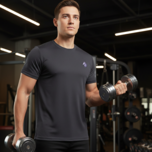 CoreFit Sports T-Shirt for Men – Midnight Black