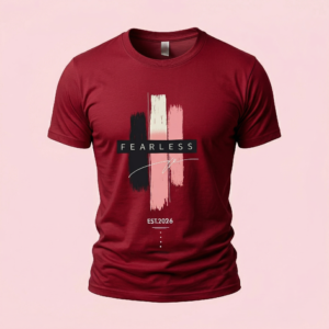 Magical Style Men Maroon Bold Edge T-Shirt