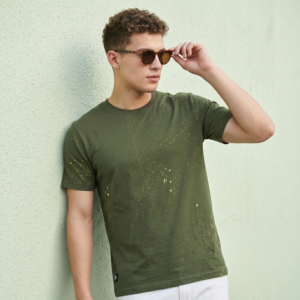 Military Green Acid Dot Streetwear T-Shirt