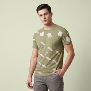 Serene Green AuraFlow Acid Dot T-Shirt